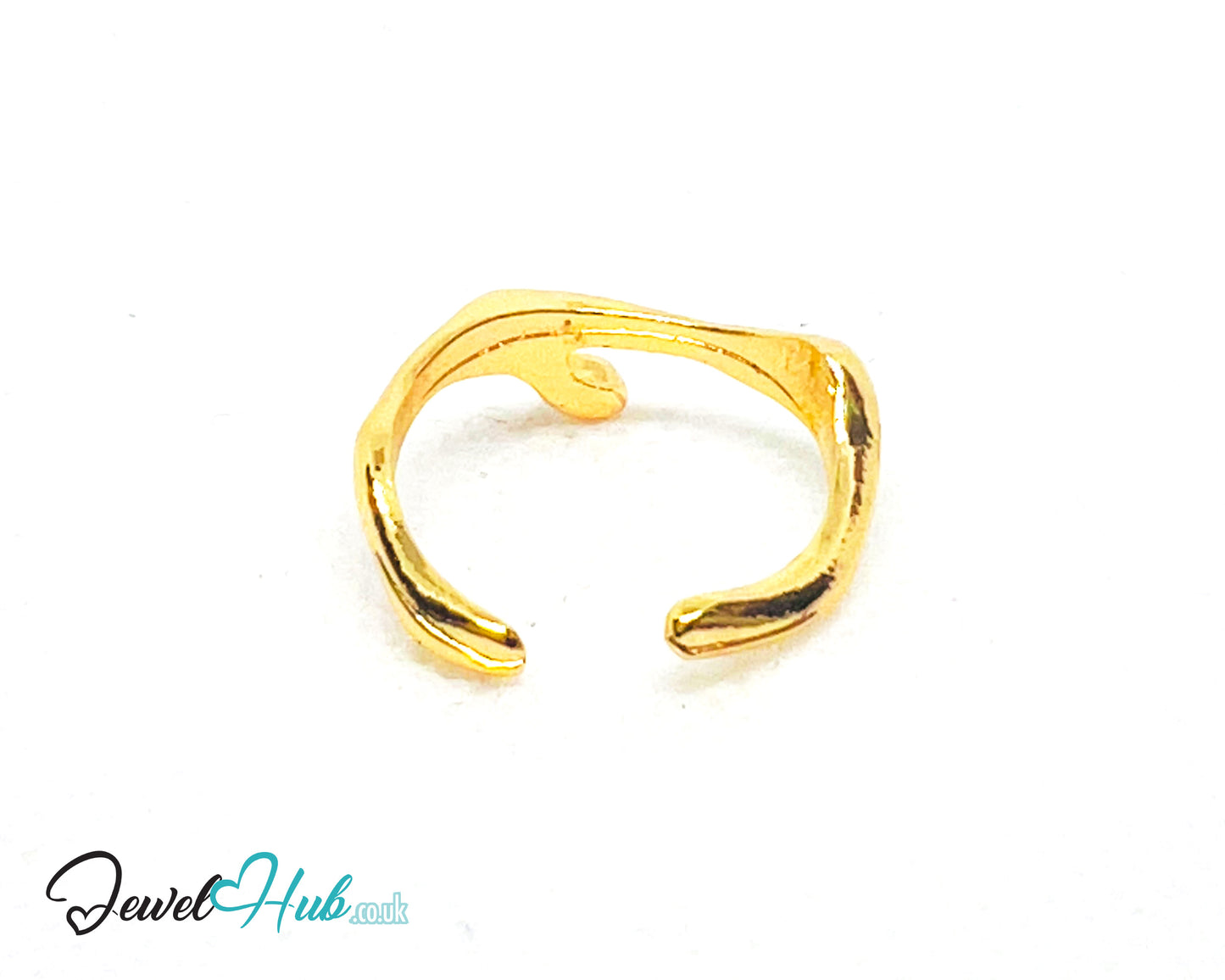 🌿 Branches Zinc Ring · UK K · US 5.25 · Sculptural Gold Plated · Abstract Nature-Inspired