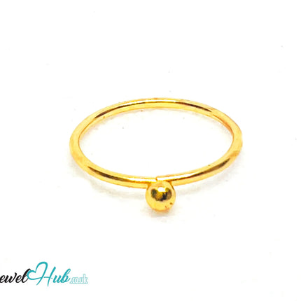 🌟 CharmDot Zinc Ring · UK N · US 7 · Minimalist Gold-plated Zinc · Bead Accent CA