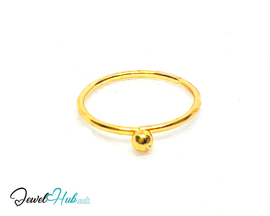 🌟 CharmDot Ring · UK N · US 7 · Minimalist Gold-plated Zinc · Bead Accent