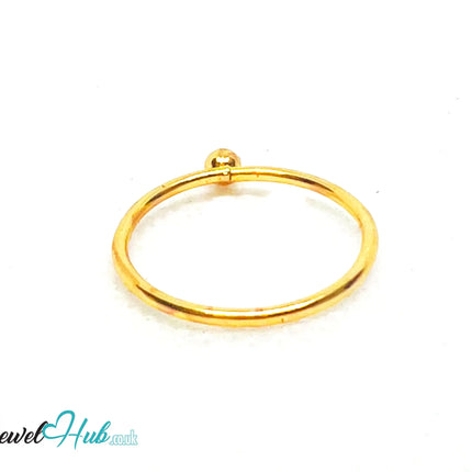 🌟 CharmDot Zinc Ring · UK N · US 7 · Minimalist Gold-plated Zinc · Bead Accent CA