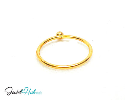 🌟 CharmDot Ring · UK N · US 7 · Minimalist Gold-plated Zinc · Bead Accent