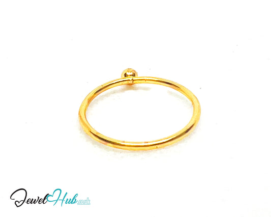 🌟 CharmDot Ring · UK N · US 7 · Minimalist Gold-plated Zinc · Bead Accent