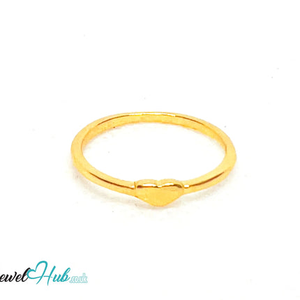 💛 HeartDot Gold-Plated Zinc Ring · UK M · US 6.5 · Minimalist Gold · Heart Accent CA