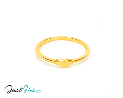 💛 HeartDot Gold-Plated Zinc Ring · UK M · US 6.5 · Minimalist Gold · Heart Accent