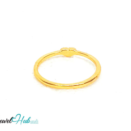 💛 HeartDot Gold-Plated Zinc Ring · UK M · US 6.5 · Minimalist Gold · Heart Accent CA