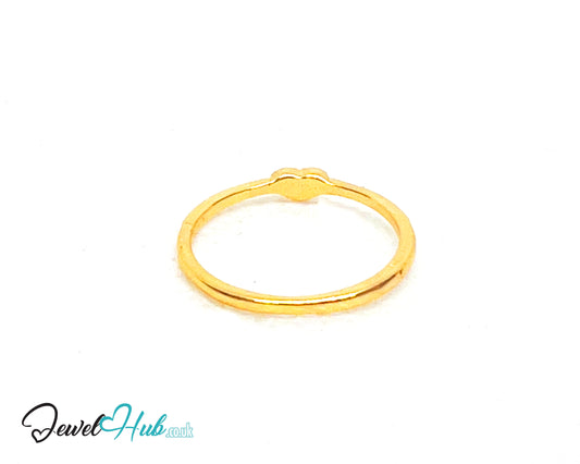 💛 HeartDot Gold-Plated Zinc Ring · UK M · US 6.5 · Minimalist Gold · Heart Accent