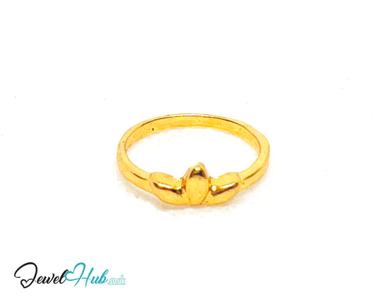 💛 Leave Access Gold-Plated Zinc Ring · UK K · US 5.5 · Minimalist Gold · Central Dot Detail