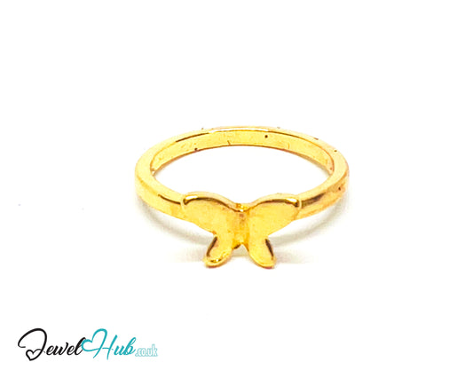 🦋 Butterfly Gold-Plated Zinc Ring · UK M · US 6.5 · Minimalist Gold · Nature Motif