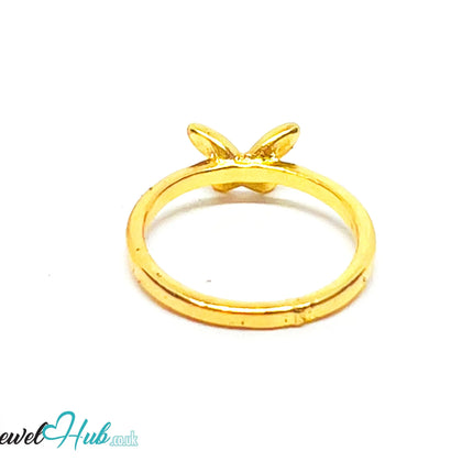 🦋 Butterfly Gold-Plated Zinc Ring · UK M · US 6.5 · Minimalist Gold · Nature Motif CA