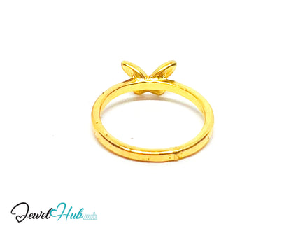 🦋 Butterfly Gold-Plated Zinc Ring · UK M · US 6.5 · Minimalist Gold · Nature Motif