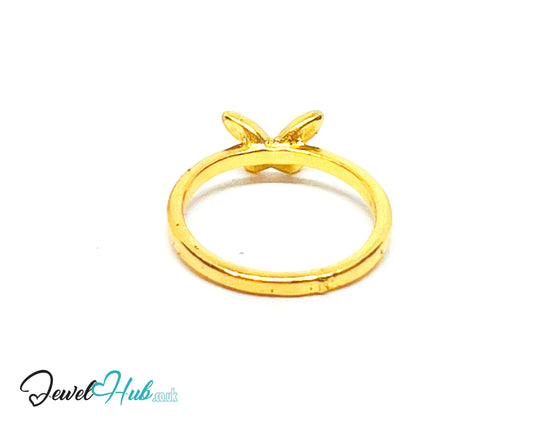 🦋 Butterfly Gold-Plated Zinc Ring · UK M · US 6.5 · Minimalist Gold · Nature Motif