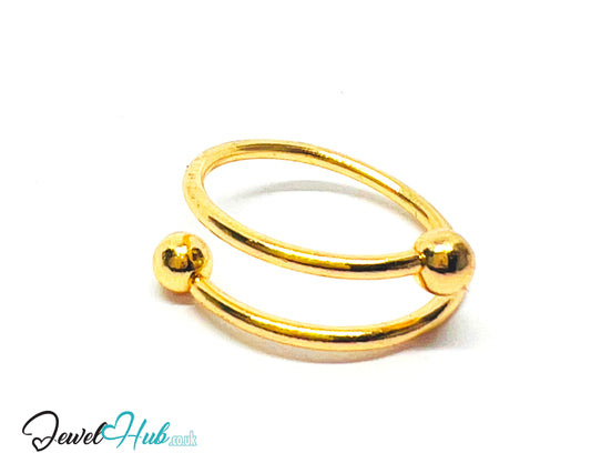 💛 ParallelBeads Gold-Plated Zinc Ring · UK L · US 6 · Dual Band · Minimalist Gold