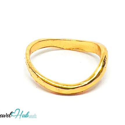 💛 TwistForm Gold-Plated Zinc Ring · UK P · US 7.5 · Sculptural Gold · Irregular Band CA