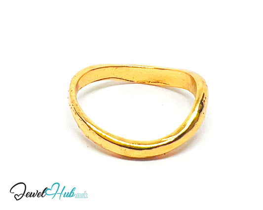 💛 TwistForm Gold-Plated Zinc Ring · UK P · US 7.5 · Sculptural Gold · Irregular Band