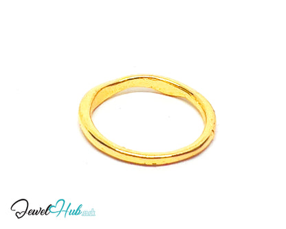 💛 TwinDot Gold-Plated Zinc Ring · UK L · US 6 · Dual Band · Minimalist Gold