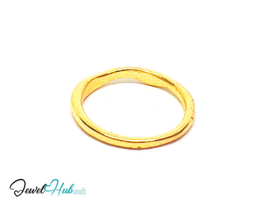 💛 TwinDot Gold-Plated Zinc Ring · UK L · US 6 · Dual Band · Minimalist Gold