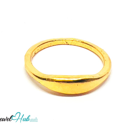 💛 GlowBand Gold-Plated Zinc Ring · UK N · US 7 · Rounded Band · Polished Gold CA