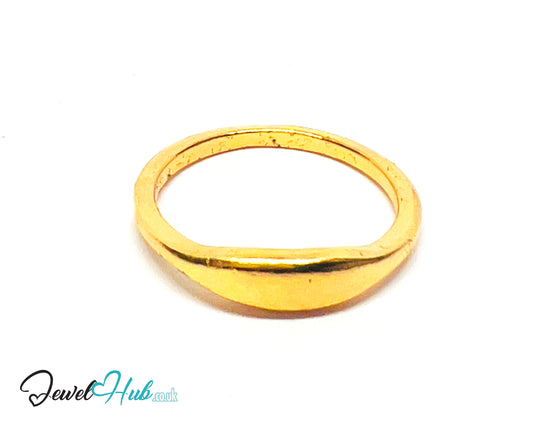 💛 GlowBand Gold-Plated Zinc Ring · UK N · US 7 · Rounded Band · Polished Gold
