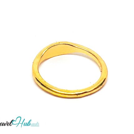 💛 GlowBand Gold-Plated Zinc Ring · UK N · US 7 · Rounded Band · Polished Gold CA