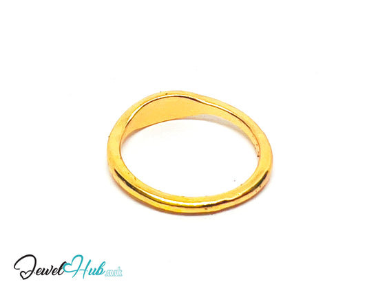 💛 GlowBand Gold-Plated Zinc Ring · UK N · US 7 · Rounded Band · Polished Gold