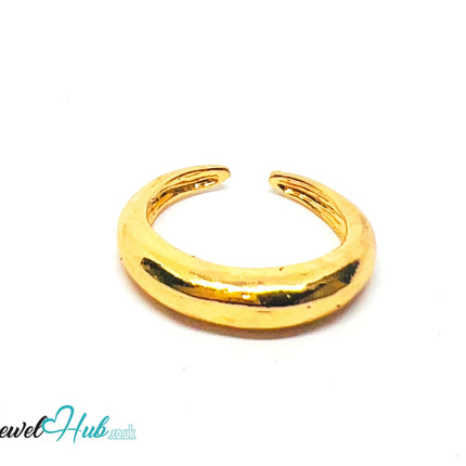 💛 BoldBand Gold-Plated Zinc Ring · UK M · US 6.5 · Open Band · Polished Gold CA