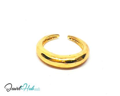 💛 BoldBand Gold-Plated Zinc Ring · UK M · US 6.5 · Open Band · Polished Gold