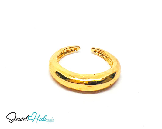 💛 BoldBand Gold-Plated Zinc Ring · UK M · US 6.5 · Open Band · Polished Gold