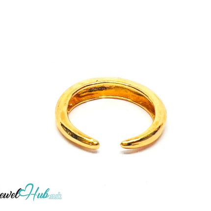 💛 BoldBand Gold-Plated Zinc Ring · UK M · US 6.5 · Open Band · Polished Gold CA
