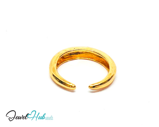 💛 BoldBand Gold-Plated Zinc Ring · UK M · US 6.5 · Open Band · Polished Gold