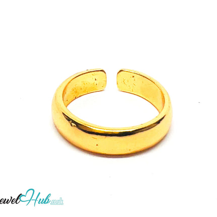 💛 BoldBand Plus Gold-Plated Zinc Ring · UK P · US 7.5 · Open Band · Polished Gold CA