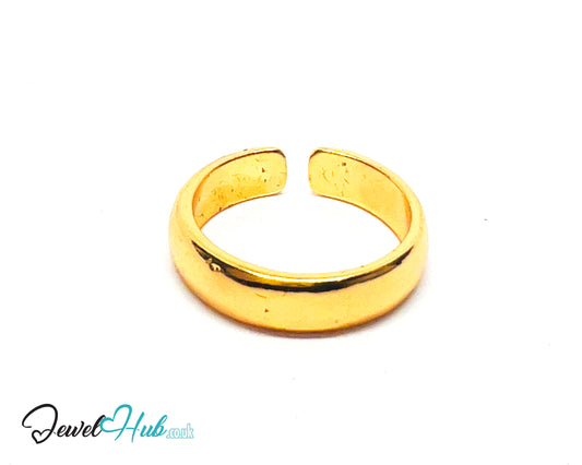 💛 BoldBand Plus Gold-Plated Zinc Ring · UK P · US 7.5 · Open Band · Polished Gold