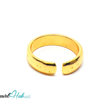 💛 BoldBand Plus Gold-Plated Zinc Ring · UK P · US 7.5 · Open Band · Polished Gold CA