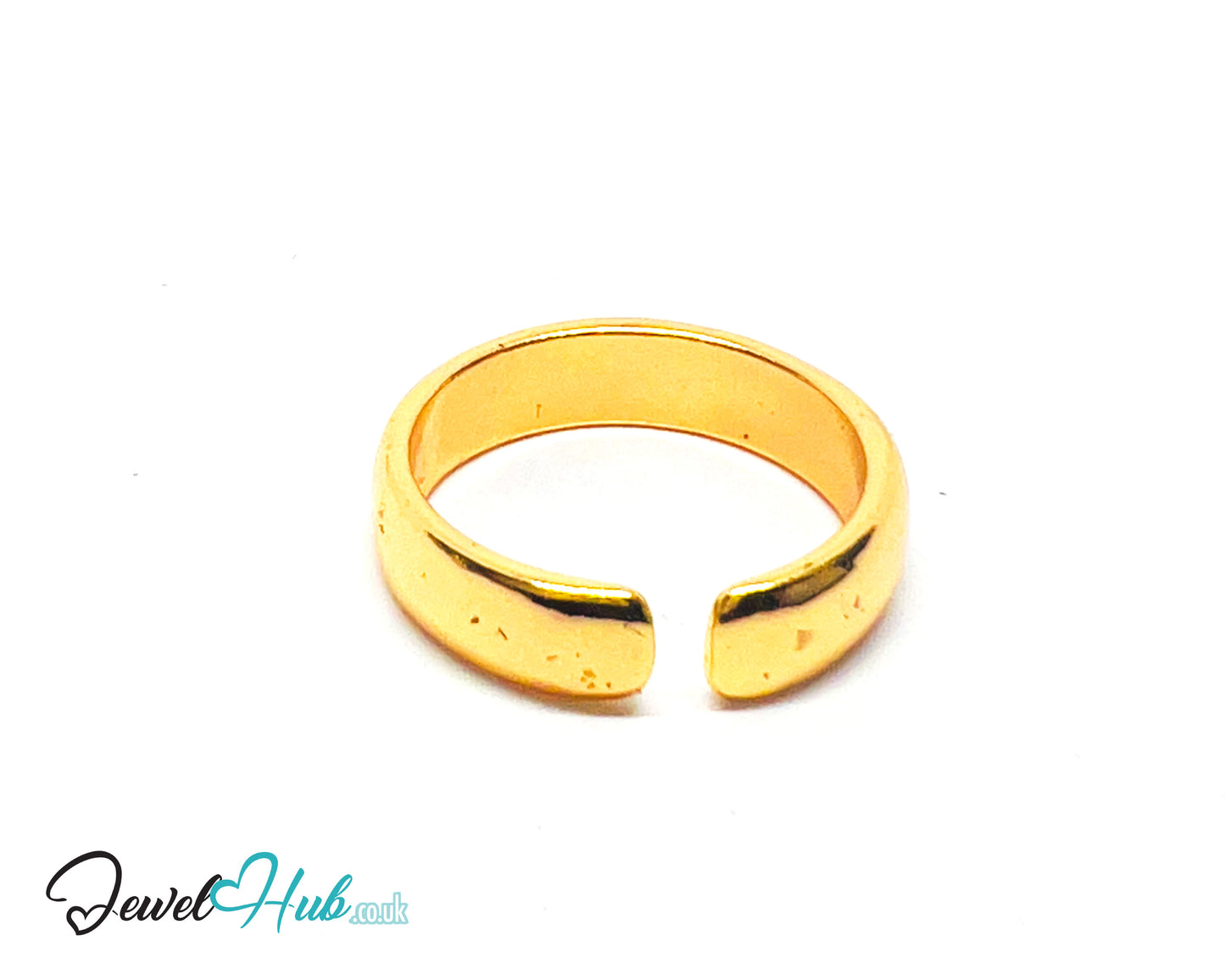 💛 BoldBand Plus Gold-Plated Zinc Ring · UK P · US 7.5 · Open Band · Polished Gold
