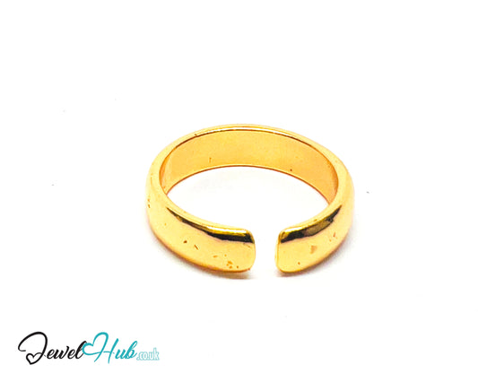 💛 BoldBand Plus Gold-Plated Zinc Ring · UK P · US 7.5 · Open Band · Polished Gold