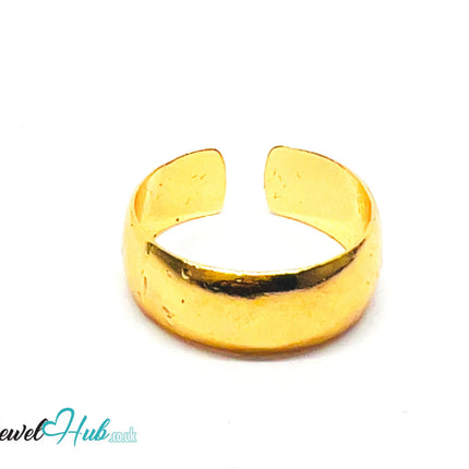💛 Thick Bold Band Gold-Plated Zinc Ring · UK M · US 6.5 · Open Band · Polished Gold CA