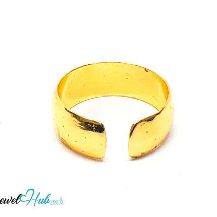 💛 Thick Bold Band Gold-Plated Zinc Ring · UK M · US 6.5 · Open Band · Polished Gold CA