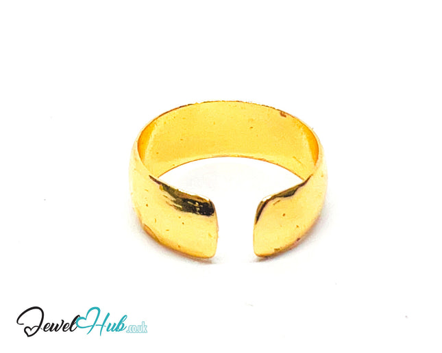 💛 Thick Bold Band Gold-Plated Zinc Ring · UK M · US 6.5 · Open Band · Polished Gold CA