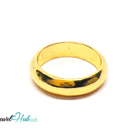 💛 Solid Band · Gold-Plated Zinc Ring · UK N · US 7 · Closed Band · Polished Gold CA