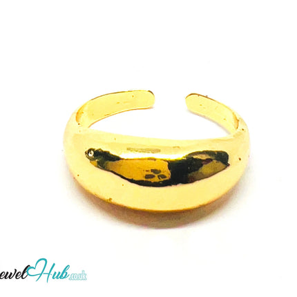 💛 Bold Band Tapered · Gold-Plated Zinc Ring · UK N · US 7 · Open Band · Tapered Silhouette CA