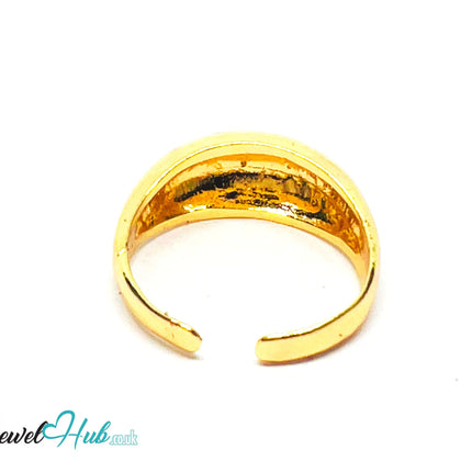 💛 Bold Band Tapered · Gold-Plated Zinc Ring · UK N · US 7 · Open Band · Tapered Silhouette CA