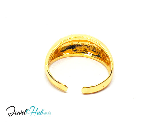 💛 Bold Band Tapered · Gold-Plated Zinc Ring · UK N · US 7 · Open Band · Tapered Silhouette