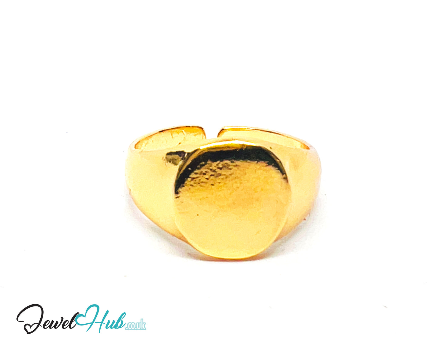 💛 Flat Face Gold-Plated Zinc Ring · UK O · US 7.5 · Open Band · Minimalist Circle