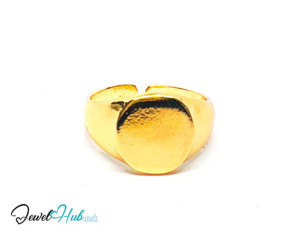 💛 Flat Face Gold-Plated Zinc Ring · UK O · US 7.5 · Open Band · Minimalist Circle