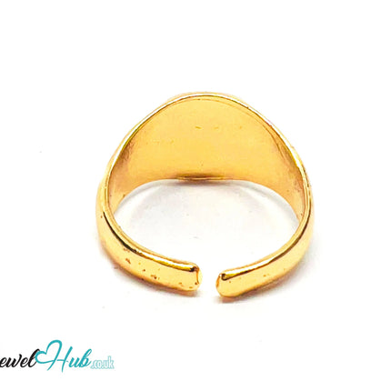 💛 Flat Face Gold-Plated Zinc Ring · UK O · US 7.5 · Open Band · Minimalist Circle CA