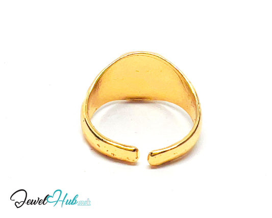 💛 Flat Face Gold-Plated Zinc Ring · UK O · US 7.5 · Open Band · Minimalist Circle