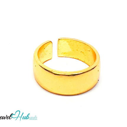 💛 Smooth Band Gold-Plated Zinc Ring · UK K · US 5.5 · Open Band · Sculptural Silhouette CA