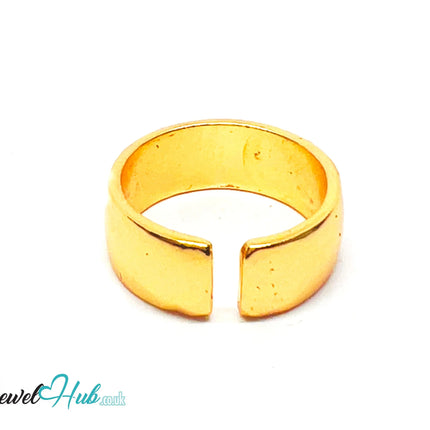 💛 Smooth Band Gold-Plated Zinc Ring · UK K · US 5.5 · Open Band · Sculptural Silhouette CA