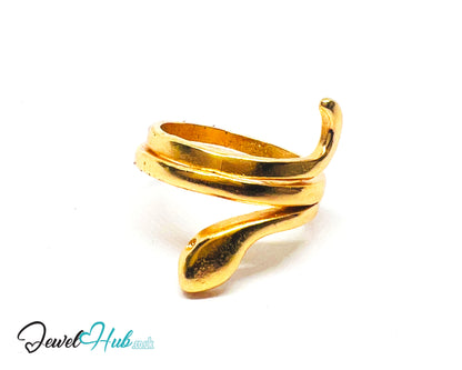 💛 Serpent Flow Zinc Gold Plated Wrap Ring UK N · US 7 · Sculptural Minimalism