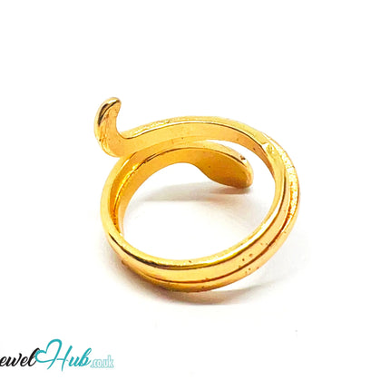 💛 Serpent Flow Zinc Gold Plated Wrap Ring UK N · US 7 · Sculptural Minimalism CA