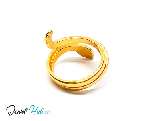💛 Serpent Flow Zinc Gold Plated Wrap Ring UK N · US 7 · Sculptural Minimalism